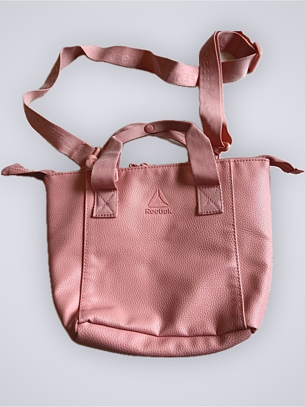 Tennis Tech Reebok Pink Faux Leather Madison Crossbody Mini Tote Sport Bag OS